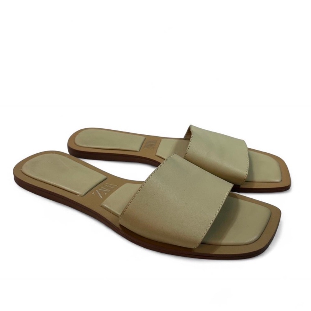 Zara Beige Slide Sandals for Women - Picture 2 of 8